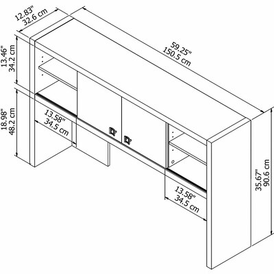 Bush Business Furniture Echo 60"W Hutch, Pure White (KI60103-03)