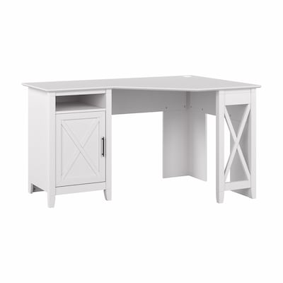 Bush Furniture Key West 54W Corner Computer Desk with Storage, Pure White Oak (KWD254WT-03)