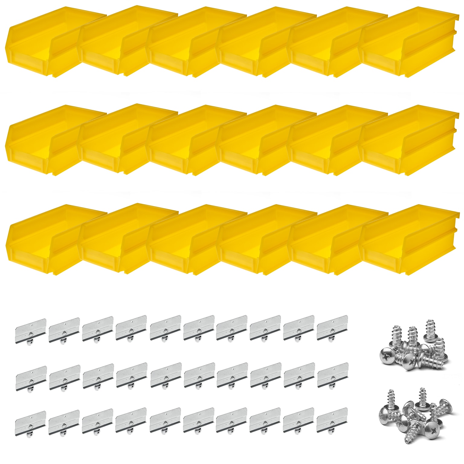Triton Products 7-3/8 L x 4-1/8 W x 3 H LocBin Storage Bin With BinClip, Yellow, 24/CT (BK-220)