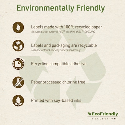 Avery EcoFriendly Laser/Inkjet Shipping Labels, 2" x 4", White, 100 Labels/Pack (48807)