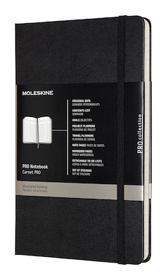 Moleskine Professional Notebooks, 5 x 8.25, College Ruled, 120 Sheets, Black (620756)