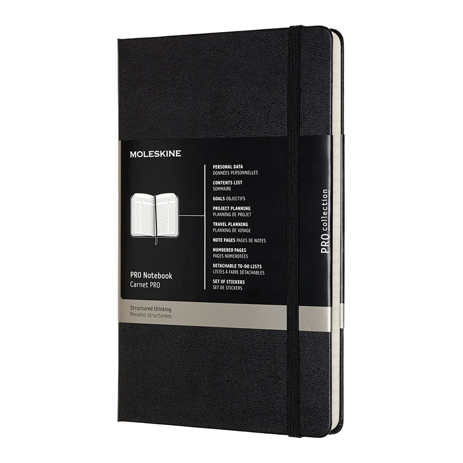 Moleskine Professional Notebooks, 5 x 8.25, College Ruled, 120 Sheets, Black (620756)