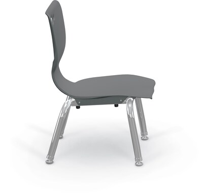 MooreCo 10" Hierarchy Student Chair with 4 Legs, Grey/Chrome Base (703673561723)