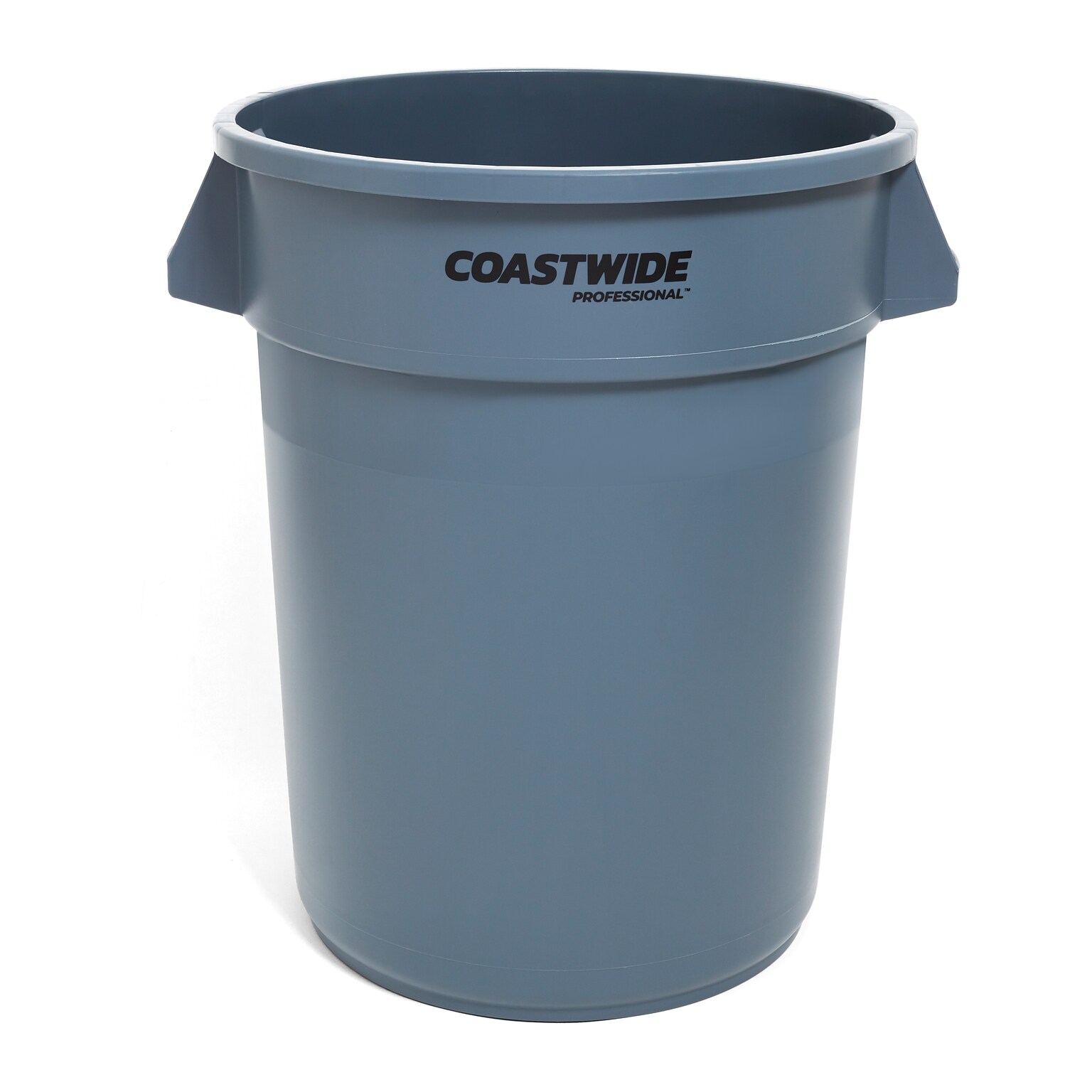Coastwide Professional™ Plastic Trash Can with no Lid, Gray, 32 Gal. (CW50716)