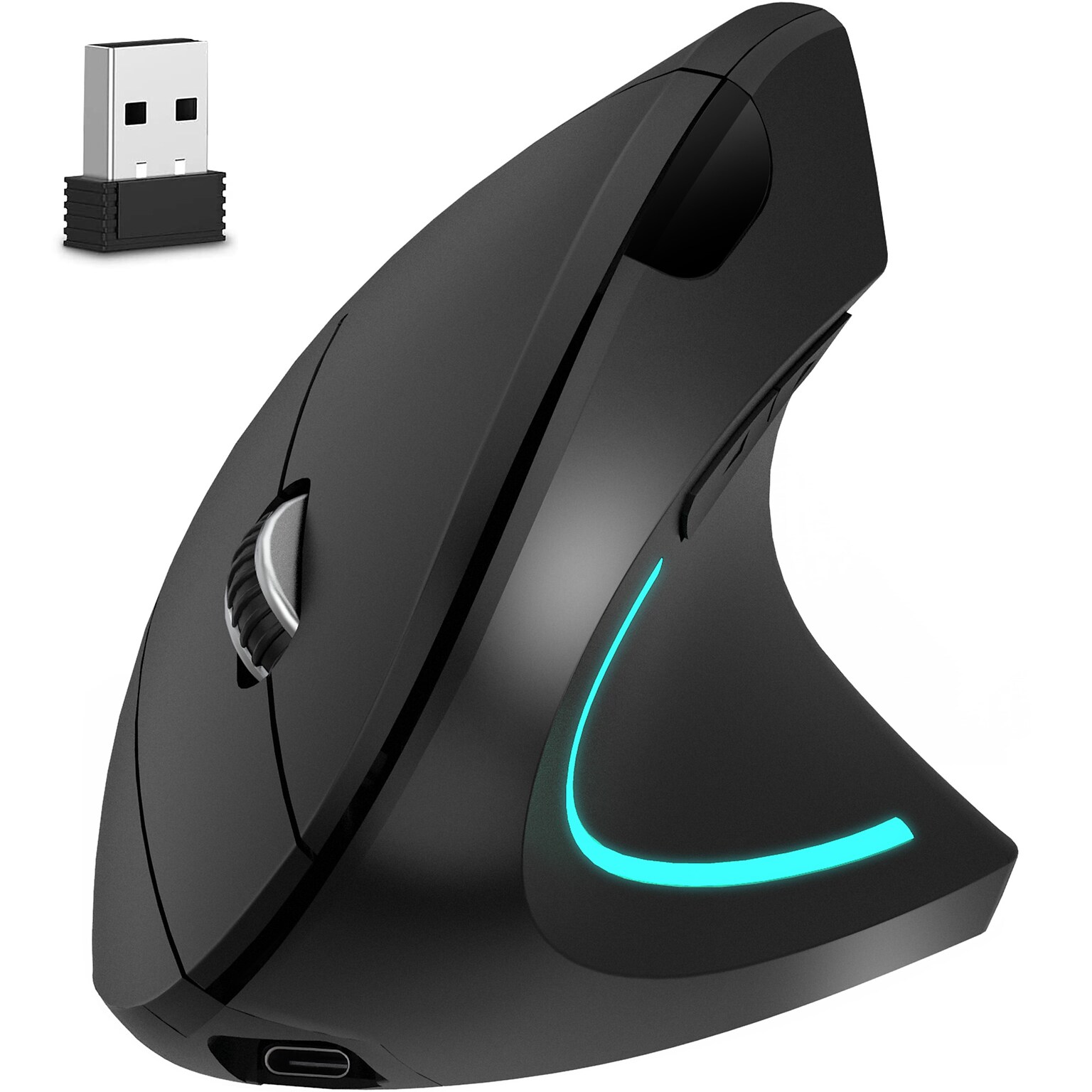 Delton Ergonomic 12 Wireless Ergonomic Vertical Optical Gaming Mouse, Black (DMERG12-WR )