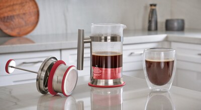 Simpli Press 34-Ounce Coffee Press, Red (SIM34ORED)
