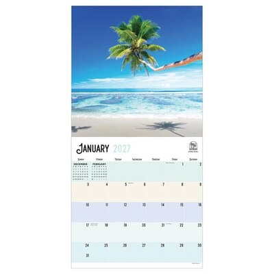 2027 TF Publishing Beaches 12 x 12 Monthly Wall Calendar, Multicolored (27-1057)