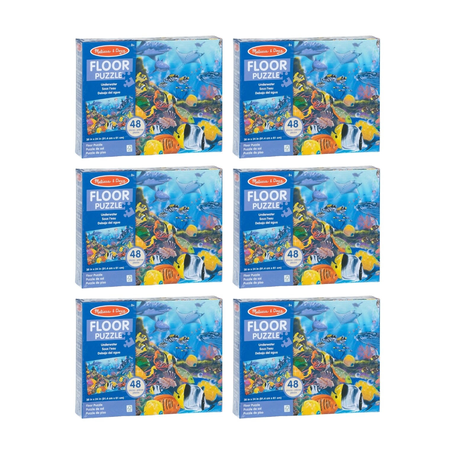 Melissa & Doug 48-Piece Underwater Ocean Floor Puzzle, 6/Pack (51016-CASE)