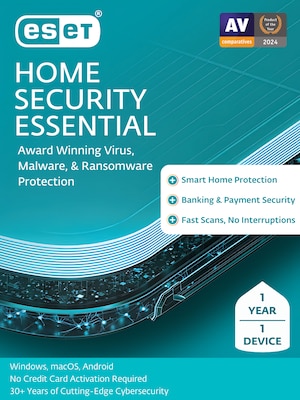 ESET Home Security Essential 2025 for 1 User, Windows and Mac, Download (RTL-EHSE-N1-1-1-XLS)