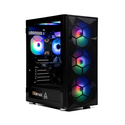 Skytech Gaming Storm Desktop Computer, AMD Ryzen 5 5600G, 16GB RAM, 1TB SSD, Intel Arc A380 6GB Graphics, Windows 11, Black