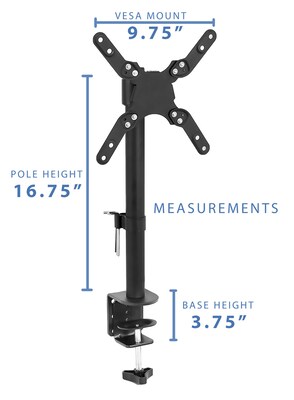 Mount-it! Ultra-Wide Single Monitor Desk Mount for Monitors up to 42", Holds Up to 22 lbs., Black (MI-709)