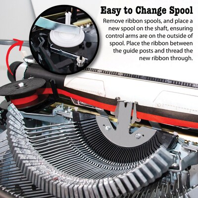 The Oliver Typewriter Company Twin-Spool Typewriter Ribbon for Manual Typewriters, Red & Black (OTTE-1643)