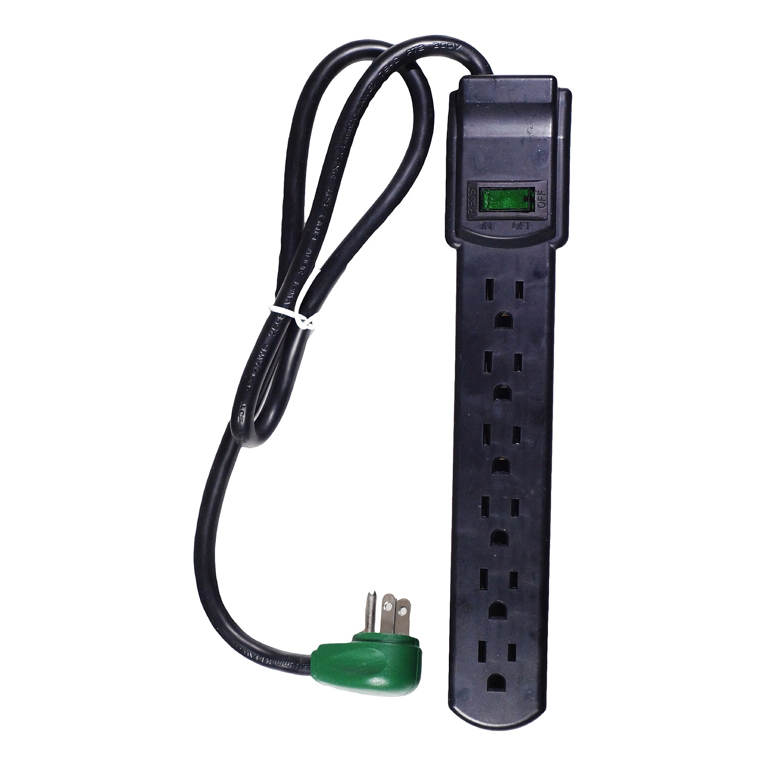 GoGreen Power 2.5 Surge Protector, 6 Outlet, Black (GG-16103MSBK)