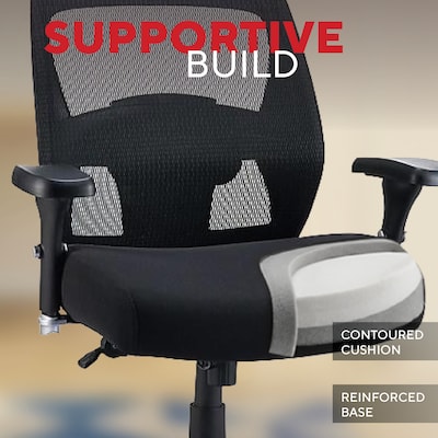 Quill Brand® Driscott Mesh Back Fabric Managers Big & Tall Chair, Black (28354)