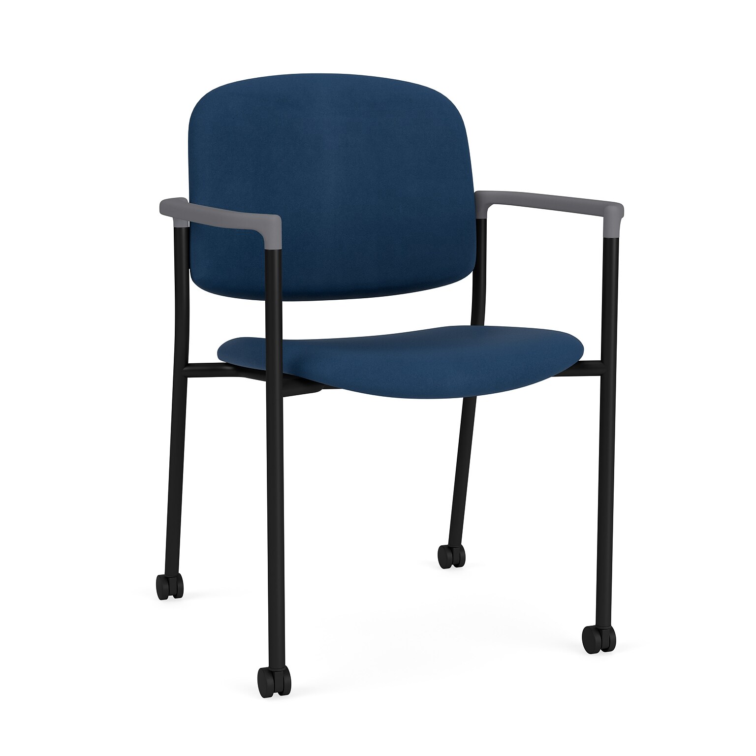 Lesro Chat Vinyl Guest Chair with Casters, Patriot Plus Blue Ridge/Black (CX1171.SBK.CFL.F04-01PPBR)