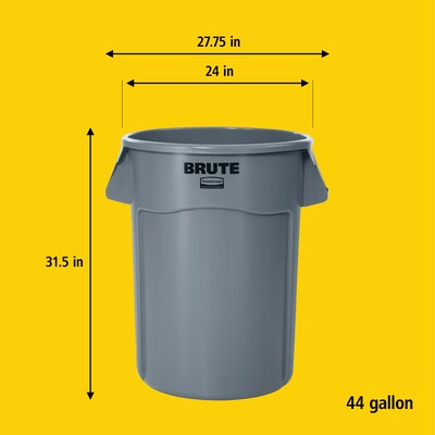 Rubbermaid Brute Outdoor Trash Can, Blue Resin, 44 Gal. (FG264360BLUE)