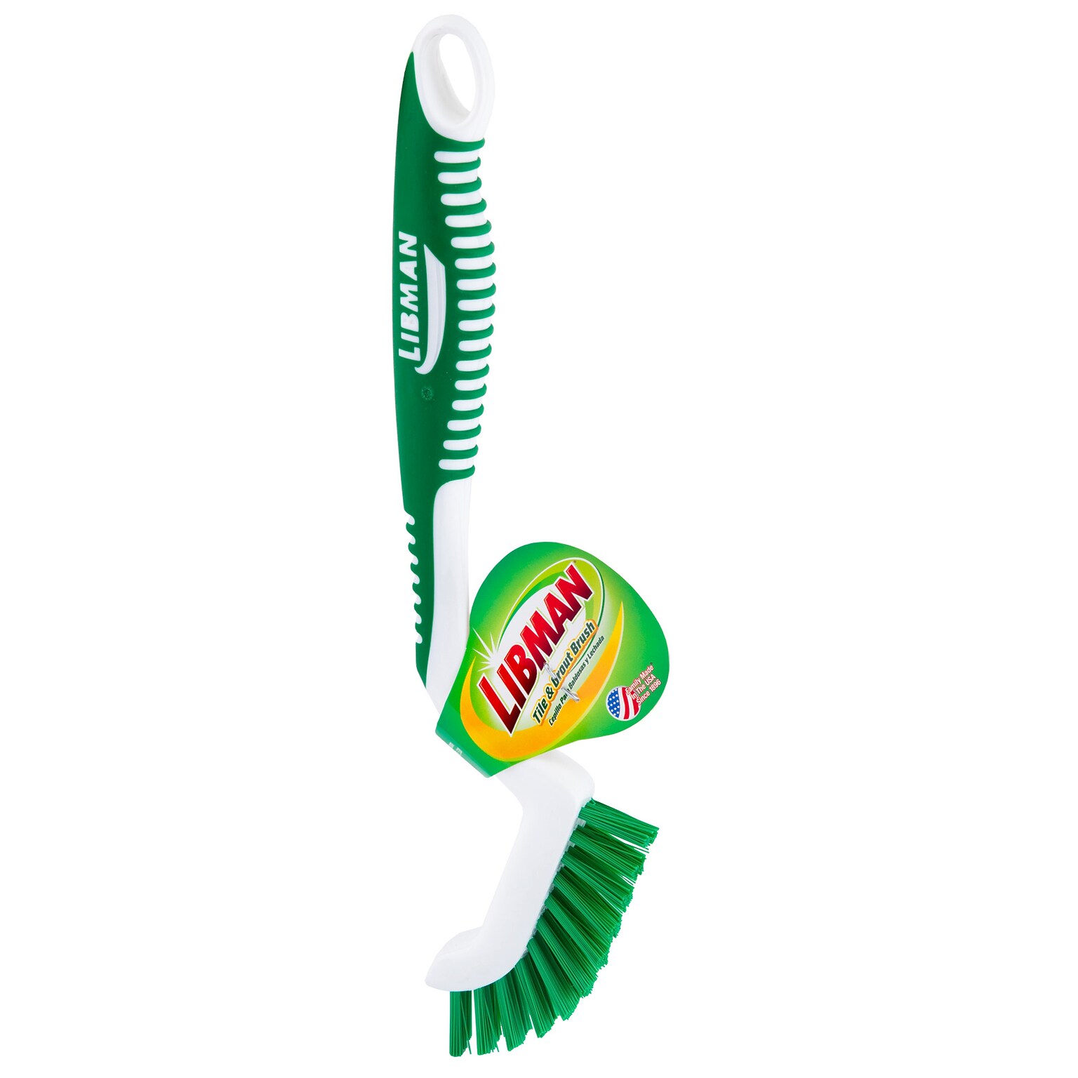 Libman Tile & Grout Brush, Green/White, 6/Carton (18)