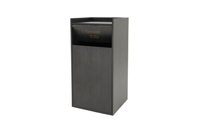 Alpine Industries Wood Trash Can, 40 Gallon, Black (476-BLK)