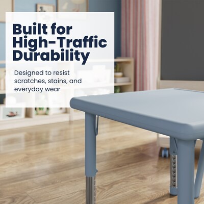 Flash Furniture Wren Square Activity Table, 24" x 24", Height Adjustable, Dusty Blue (YUYCX0022SQRDTB)