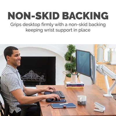 Fellowes PlushTouch Foam Non-Skid Mouse Pad/Wrist Rest Combo, Black (9252001)