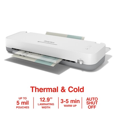 Staples® Thermal & Cold Laminator, 12.9 Width, White/Gray (OL312S)