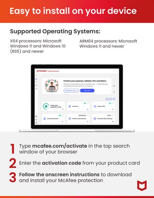 McAfee AntiVirus for 1 User, Windows, Product Key Card (MAB21EST1RAAM)