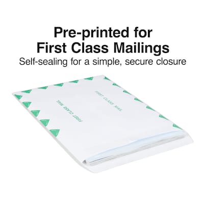 Staples® Wove Self-Sealing First-Class Catalog Envelopes; 10" x 13", White, 100/Box (195032/19297)