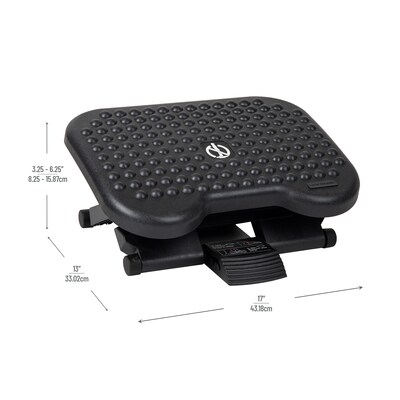 Mind Reader Tilt Adjustable Ergonomic Foot Rest, Black (FTREST-BLK)