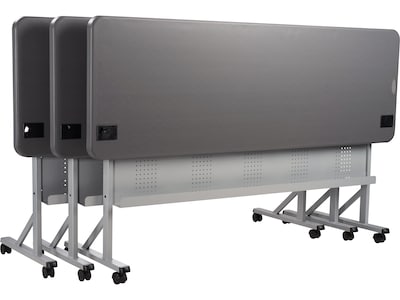 National Public Seating BPFT Flip-N-Store 72" x 24" Rectangular Activity Table, Charcoal Slate (BPFT-2472-20)