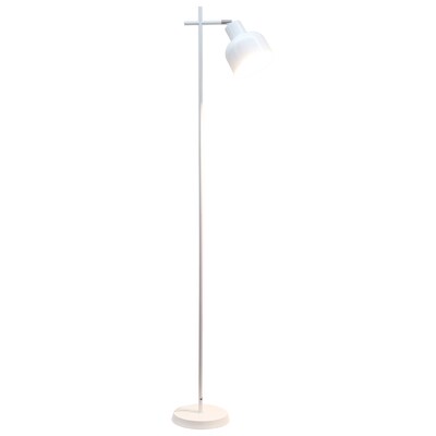 Simple Designs Sleek Essentials 54.72 Metal Floor Lamp with Round Shade, White (LF1051-WHT)