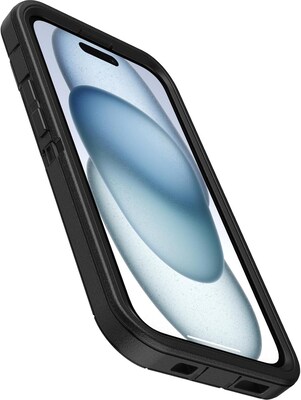 OtterBox Defender Case for Apple iPhone 13/14/15, Shock Absorbing, Rugged Protection, Black (77-92557)
