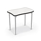MooreCo Hierarchy Creator Desk, Porcelain Steel Dry Erase Marker Top, Platinum Legs (70529)