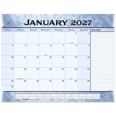 2027 AT-A-GLANCE 21.75 x 17 Monthly Desk Pad Calendar, Slate Blue (89701-27)