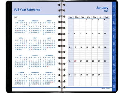 2025 AT-A-GLANCE QuickNotes 5" x 8" Daily & Monthly Appointment Book, Faux Leather Cover, Black (76-04-05-25)