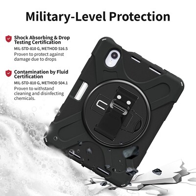 CODi Rugged Polycarbonate/Silicone 8.3" Case for iPad Mini (6th Gen/A17 Pro), Black (C30705064)