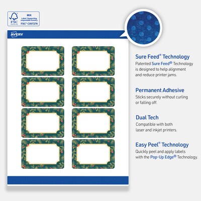 Avery Rectangle Multipurpose Labels, 2" x 3", White, 80/Pack (19479370497)