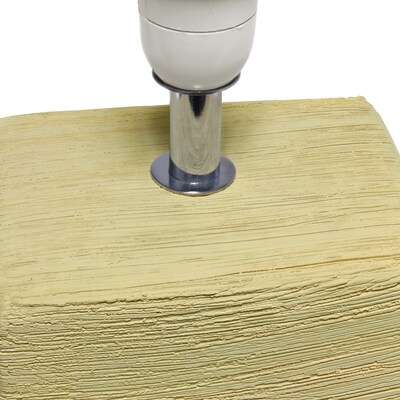 Simple Designs Petite Faux Stone Table Lamp Fabric Shade, Beige with White Shade (LT2072-BGE)