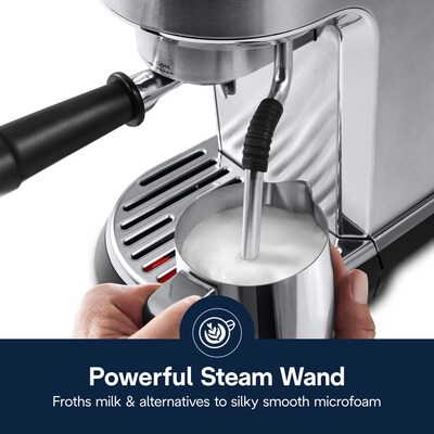DeLonghi Dedica Maestro 2-Cups Steam Espresso Machine, Stainless Steel (EC900M)