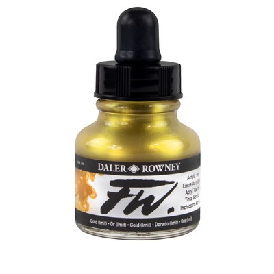 Daler-Rowney FW Acrylic Ink, Gold Imitation, 29.5ml, 3/Bundle (DRW160029701-3)
