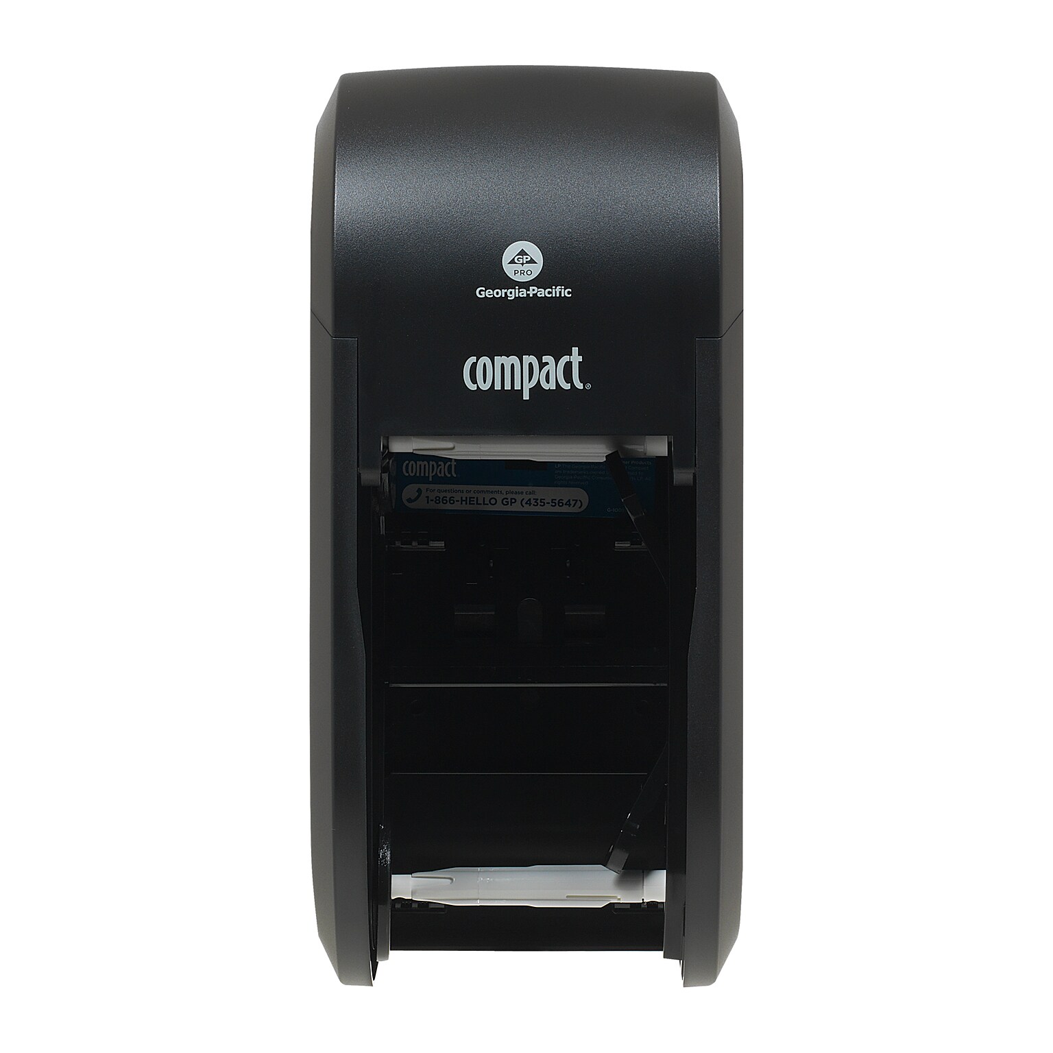 Compact® 2-Roll Vertical Coreless Toilet Paper Dispenser by GP PRO, Black (56790A)