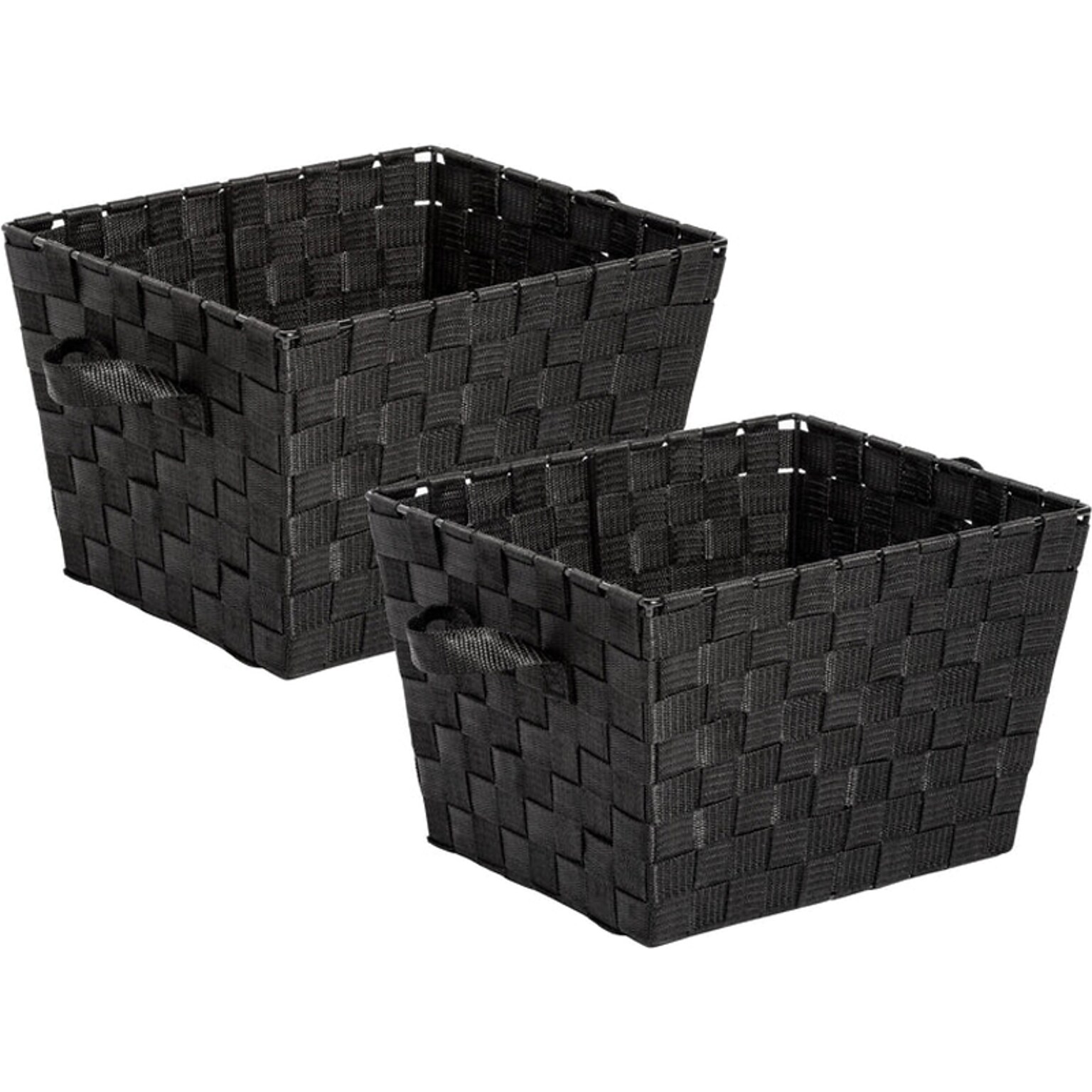 Honey-Can-Do Woven Storage Bin with Handles, Black, 2/Pack (STO-07800)