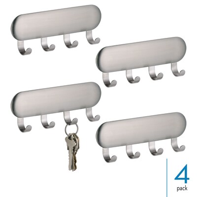 iDESIGN Hooks, Brushed Nickel, Stainless Steel, 4/Pack (28138M4)