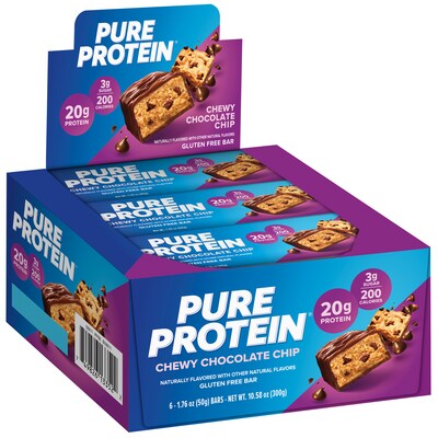 Pure Protein Gluten Free Chocolate Chip Protein Bar, 6 Bars/Box (NRN13353)