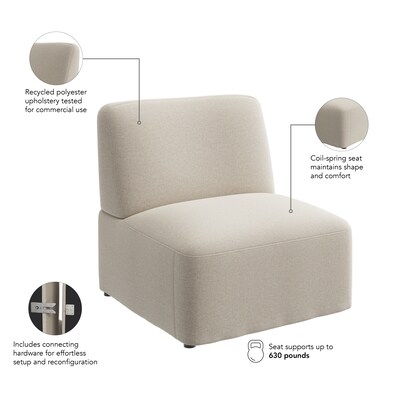 Bush Business Furniture Assemble Modular Lounge Chair, Armless, Oat Fabric (ASM130OTF-03)