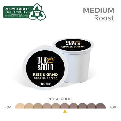 BLK & Bold Rise & GRND Coffee Keurig® K-Cup® Pods, Medium Roast, 20/Box (OKB90055)