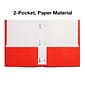 Staples Smooth 2-Pocket Paper Folder with Fasteners, Orange, 25/Box (50775/27543-CC)