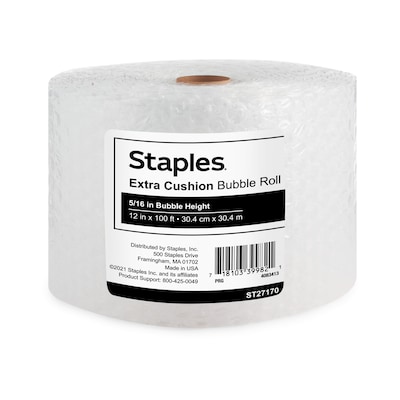 Staples® 5/16 Bubble Roll, UPSable, 12 x 100 (4072833)