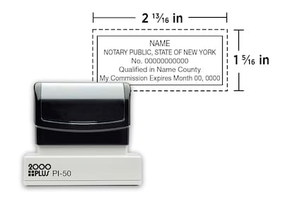 Custom 2000 Plus® PI 50 Pre-inked Notary Stamp, 1-5/16 x 2-13/16