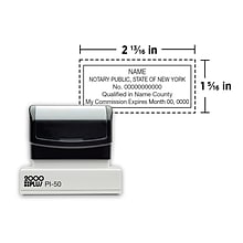 Custom 2000 Plus® PI 50 Pre-inked Notary Stamp, 1-5/16 x 2-13/16