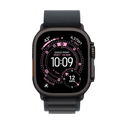 Apple Watch Ultra 3 GPS + Cellular Smartwatch, 49mm, Black Titanium Case with Black Alpine Loop, Large (MF0X4LW/A)